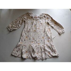 Organic Mom Kids Halloween Nightgown Lace Collar Cream Cotton Sleep Dress 5t